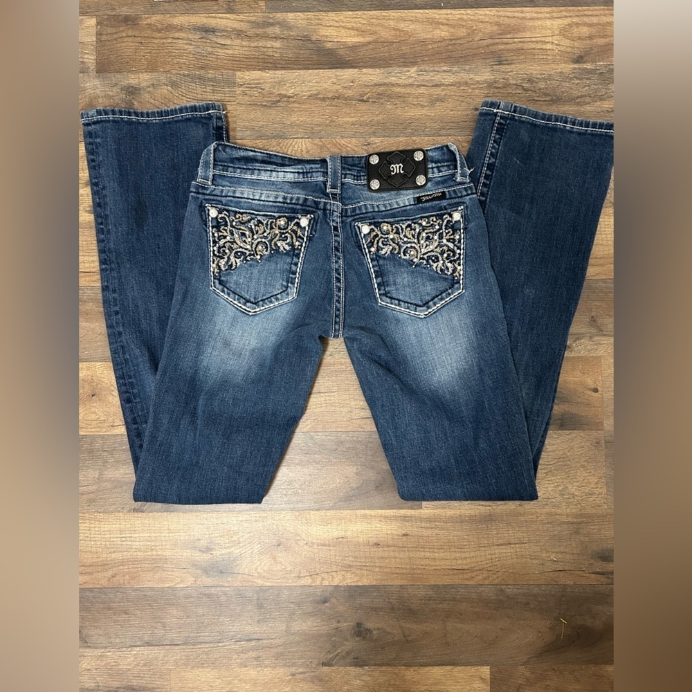 Miss Me Y2K Dark Blue Flare Jeans Boot Cut size 28 - Picture 5 of 12